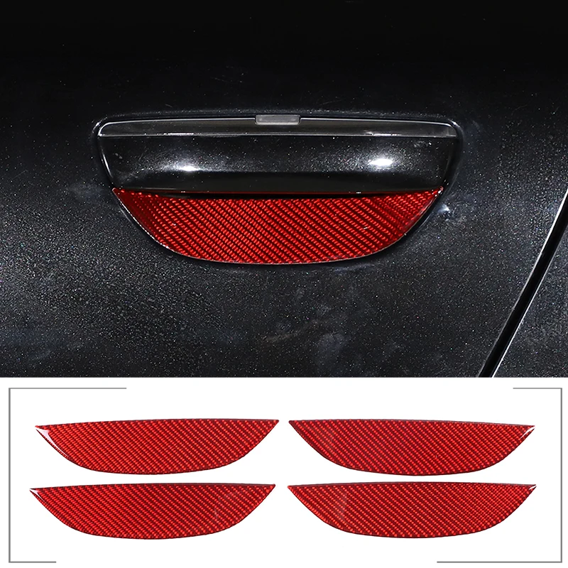 

For Audi A8 D3 2004 - 2012 Car Outer Door Bowl Sticker Soft Carbon Fiber Interior Accessories 4 Pcs