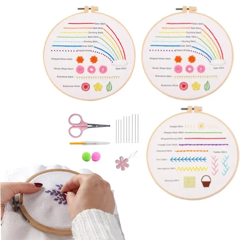 

Embroidery Beginner Kits Embroidery Kit Embroidery Hoops Threads And Tools Cross Kit For DIY Craft Lover Adults