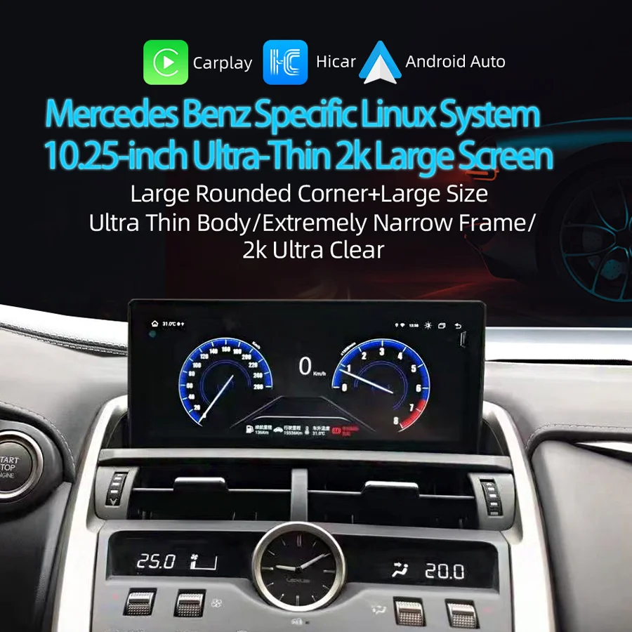 Фото 10,25-дюймовый мультимедийный видеоплеер с Linux для Lexus NX Nx200 Nx200T 300h 2014-2021, автомобильное радио, экран, CarPlay, Android Auto, GPS-навигация №2