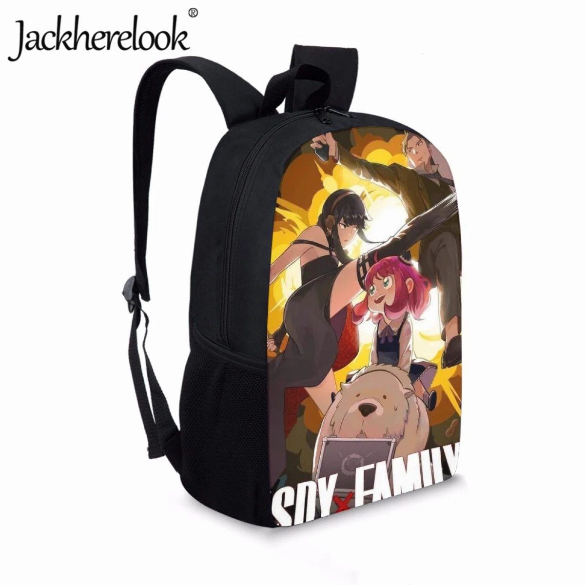 Jackherelook Japanese Anime Spy X Family Backpack Boys Girls School Bags Teenagers Cartoon Book Bags Student Casual Knapsack