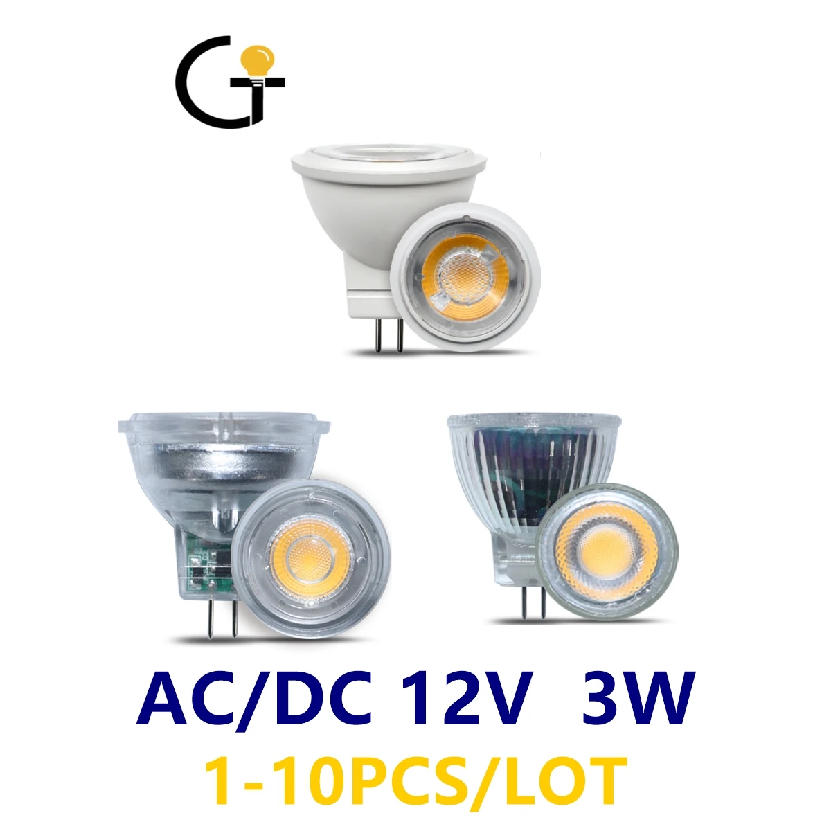 

LED mini spot light MR11 GU4 Low voltage AC/DC 12V 3W COB lamp bead high bright warm white light replace 20W 50W halogen lamp