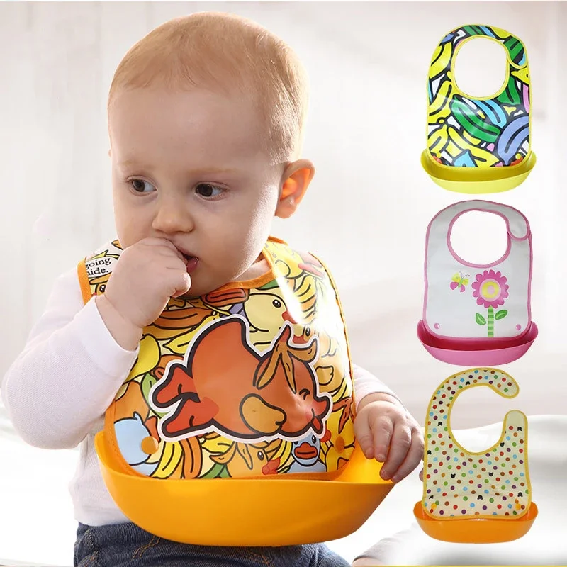 

Мягкий силиконовый регулируемый нагрудник с изображением животных