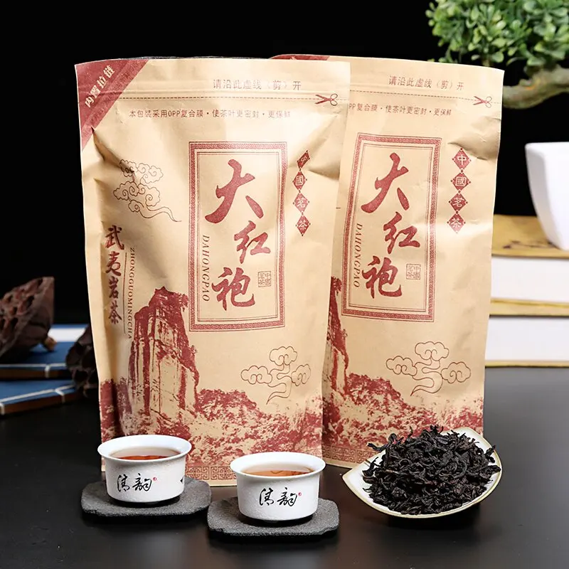 

Китайский чай Da-Hong- Pao, Большой красный халат Oolong, оригинальный зеленый чай Wuyi Rougui для ухода за здоровьем, похудение, 250 г, домашняя посуда