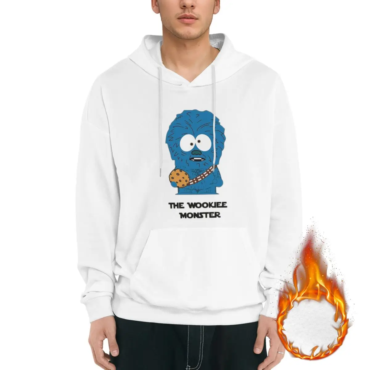 Мужская Флисовая Толстовка Wookiee Monster белая толстовка с длинным рукавом