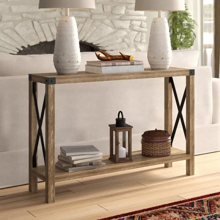 Фото Konsolen Tisch Für Denendomangs Wohnzimmer Einfaches Modernes Design Industrieller Xoangs Tisch Mit Regalen Möbel Wohnzimmer Kons №2