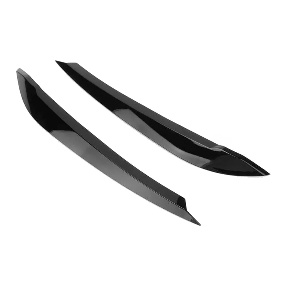 

For-Polo 2019 2020 2021 Front Headlight Eyelids Eyebrow Trim Sticker Bright Black