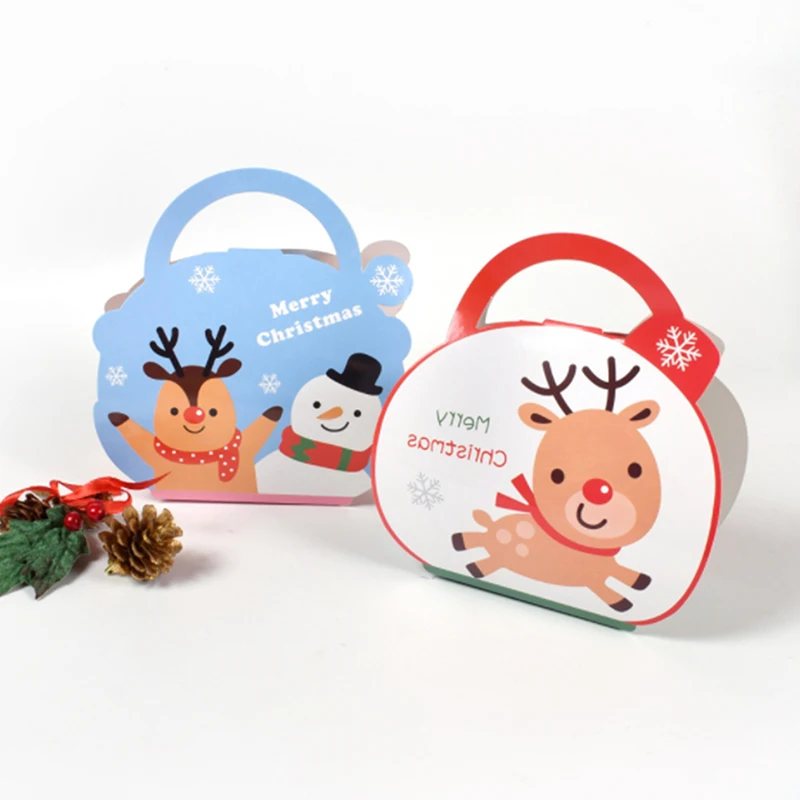 

2021 Merry Christmas Gift Bags Xmas Elk snowman Plastic Packing Bag Xmas Candy Box Kids Favors Bag Decor Candy Packing Favors