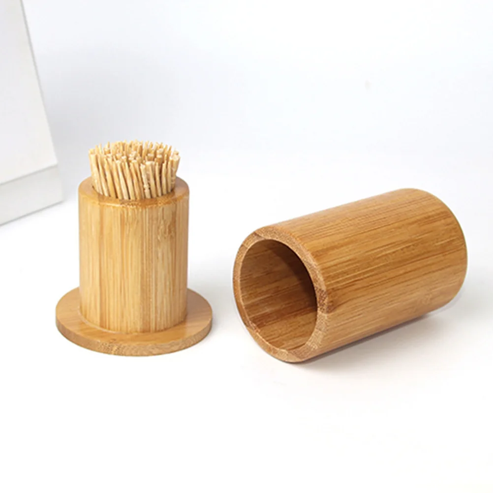 

Toothpick Holder Dispenser Box Wood Cocktail Stick Wooden Mini Kitchen Toothpicks Jar Container