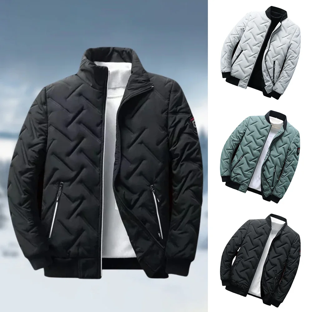 2022 New Winter Warm Quilted Jacket Lightweight Down Jacket Men Warm Coat With Stand-up Collar for Winter Autumn