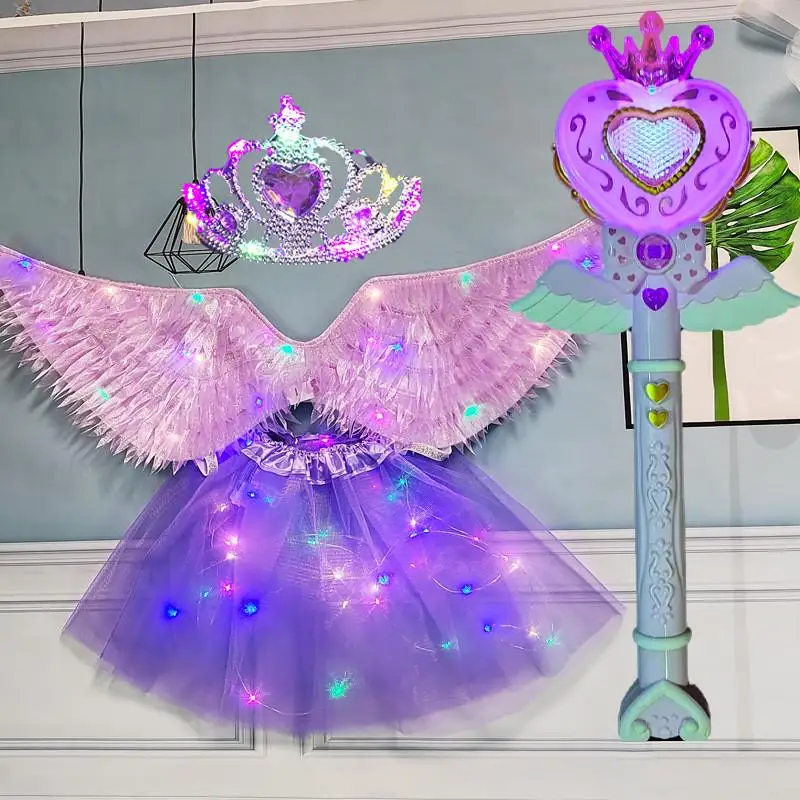 Светящиеся крылья ангела Корона набор волшебных палочек для девочек украшение