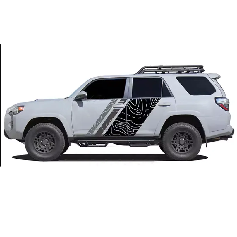 Ретро топографические наклейки Topo Map Body Door трехцветные графические Sunset виниловое