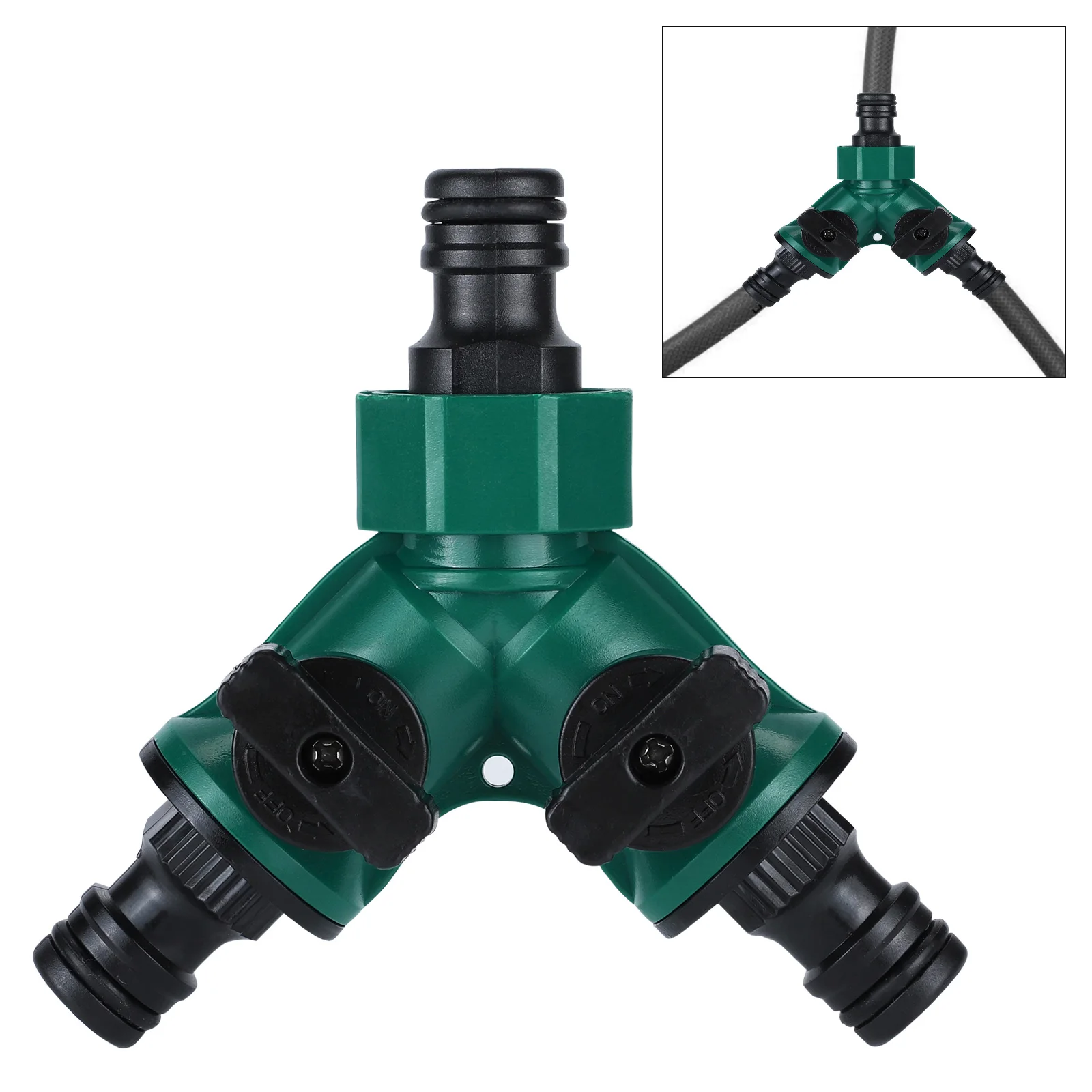 

2 Way Garden Water Pipe Connectors Garden Hose Splitter Y Shape Water Diverter Adapter Switch Valve