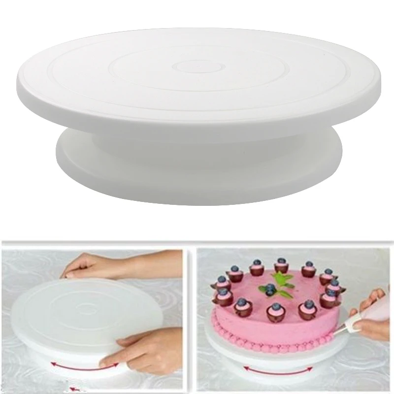

Plastic Cake Plate Turntable Rotating Anti-skid Round Cake Stand Cake Decorating Rotary Table Kitchen DIY Pan Baking Tool Drop