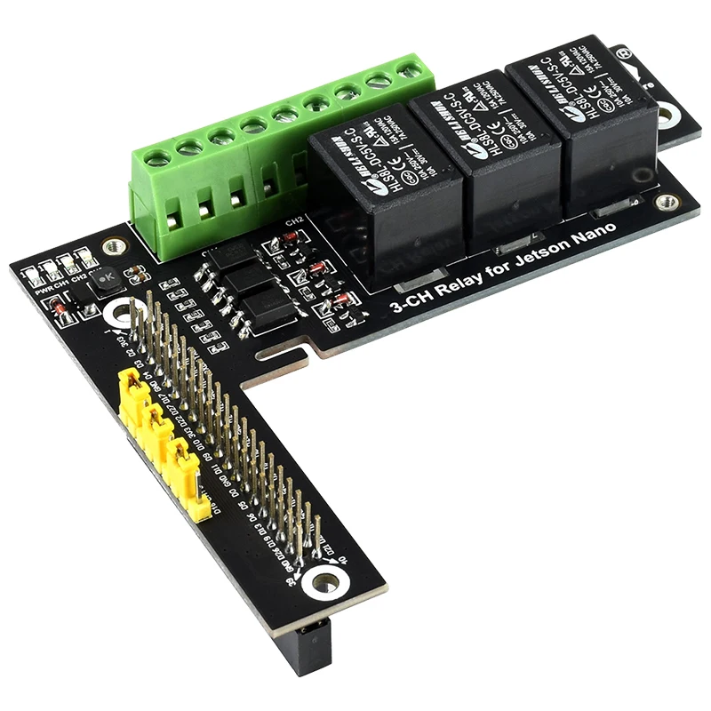 3 Channels Relay NVIDIA JETSON NANO Expansion Board Optocoupler Isolation with GPIO Header Designed for Jetson Nano B01 / 2GB
