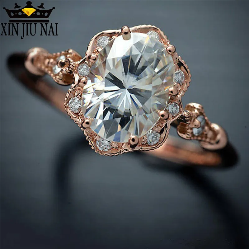 

2-colour Blue Crystal Female Ring Cool and Icey Jewelry Golden Wedding Female Ring Engagement Jewelry Size 6-10