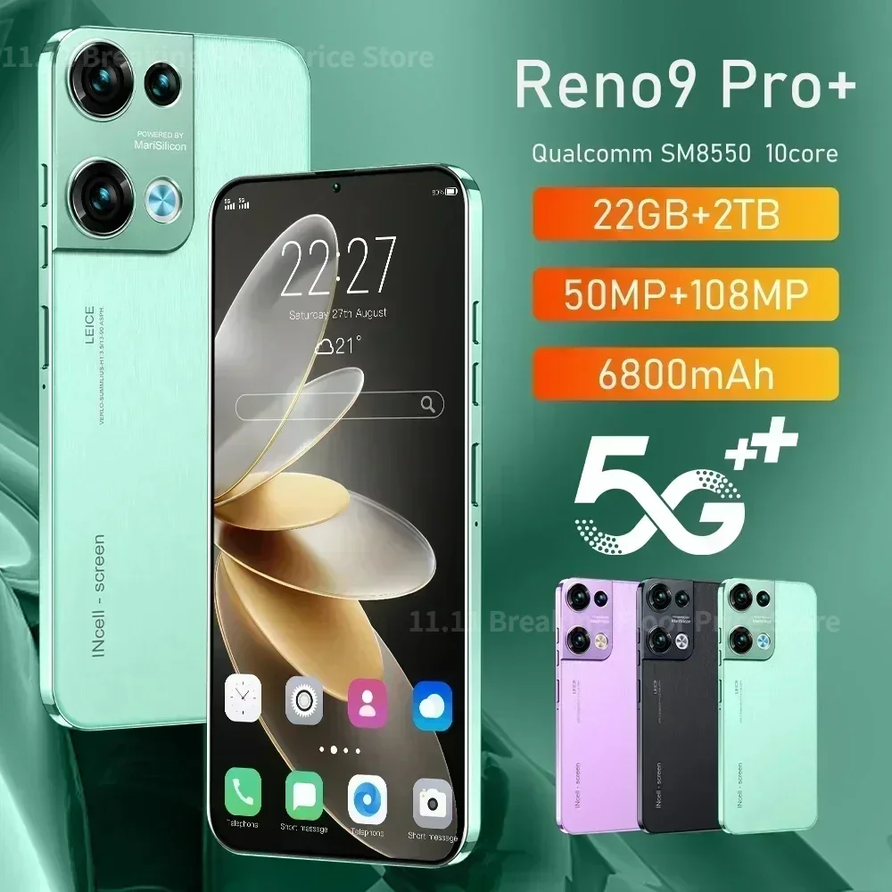 Смартфон Reno 9 Pro Android13 22 ГБ + 2 ТБ 6800 мАч 4G 5G мобильный телефон камера 50 МП 108 7