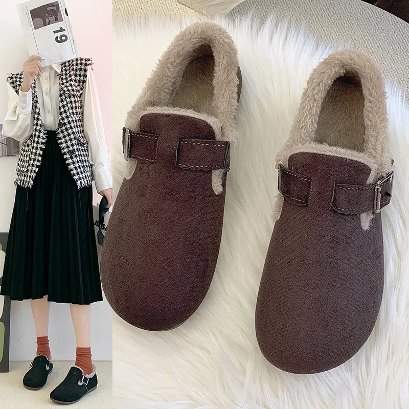 

Soft Bottom Peas Shoes Autumn And Winter New Style Flat Bottom Plus Velvet Casual And Comfortable Mother Warm Cotton Shoes Women