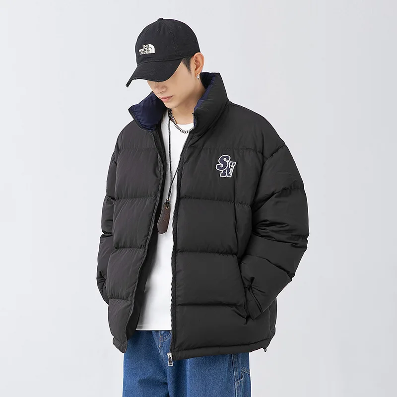 

Японское зимнее пальто для мужчин и женщин, утепленная теплая ветровка для влюбленных, парки, пальто с вышивкой надписью, зимняя куртка, вер...