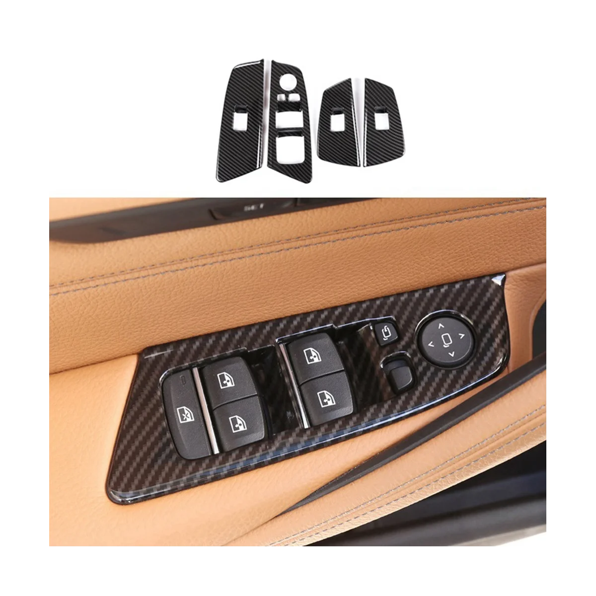 4 шт. наклейки на кнопки стеклоподъемника автомобиля BMW 5 серии G30 2018-2022