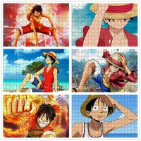 cartoon one piece luffy puzzles for adults 1000 pieces paper jigsaw puzzles educational intellectual decompressing diy game toys