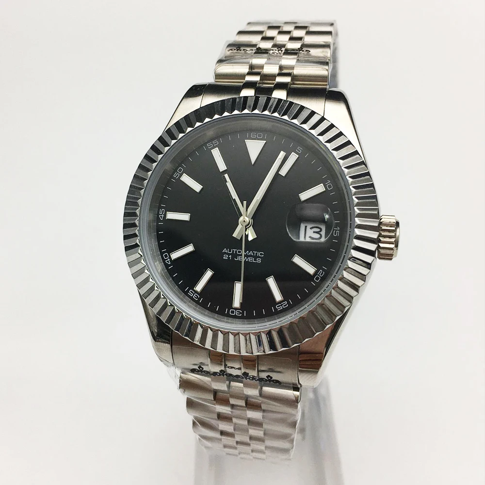 

40mm Black Dial Luminous Luxury Oyster Perpetual Men's Watch Automatic Mechanical Miyota 8215 Clock Stainless Steel Bracelet