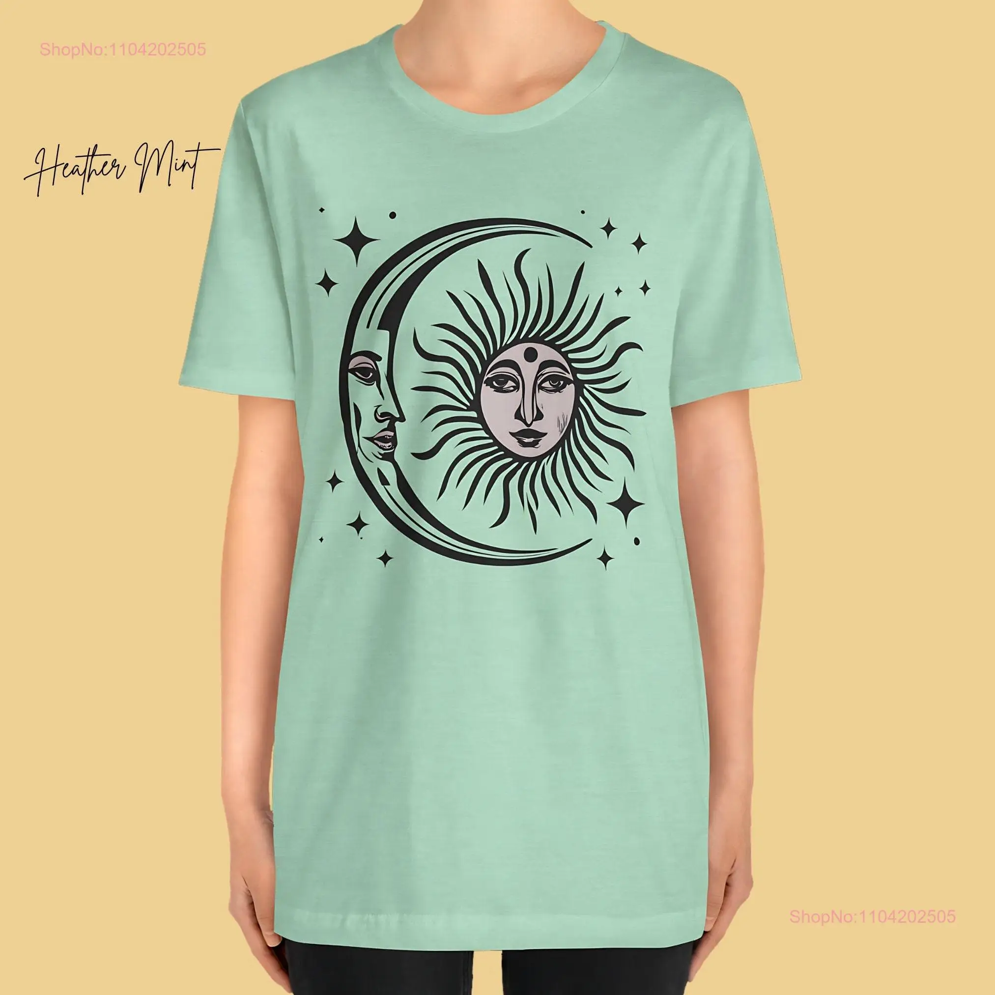 Футболка Солнце и Луна в стиле ретро мистическая небесная милая минималистичная