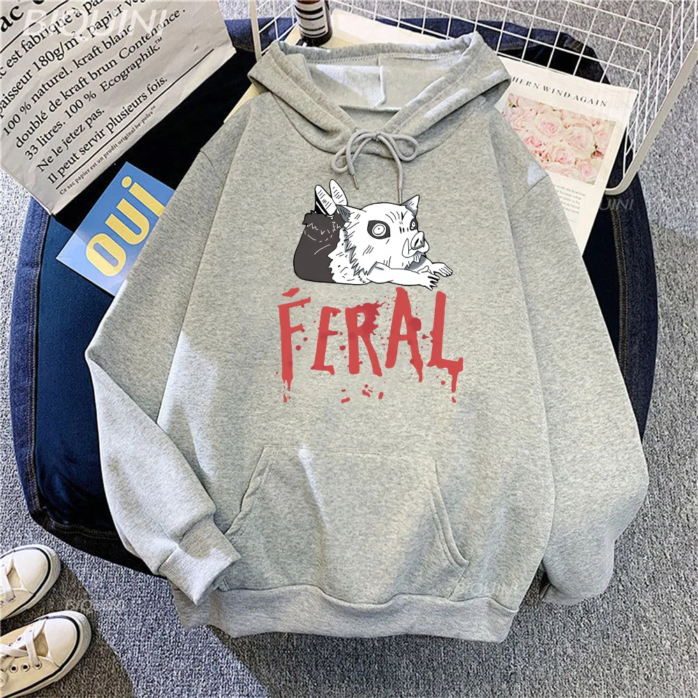 

Japanese Anime Inosuke Demon Slayer Hoodie Oversized Sweatshirt Unisex HIP HOP Streetwear Men/Women Pullovers Felape Moletom Top