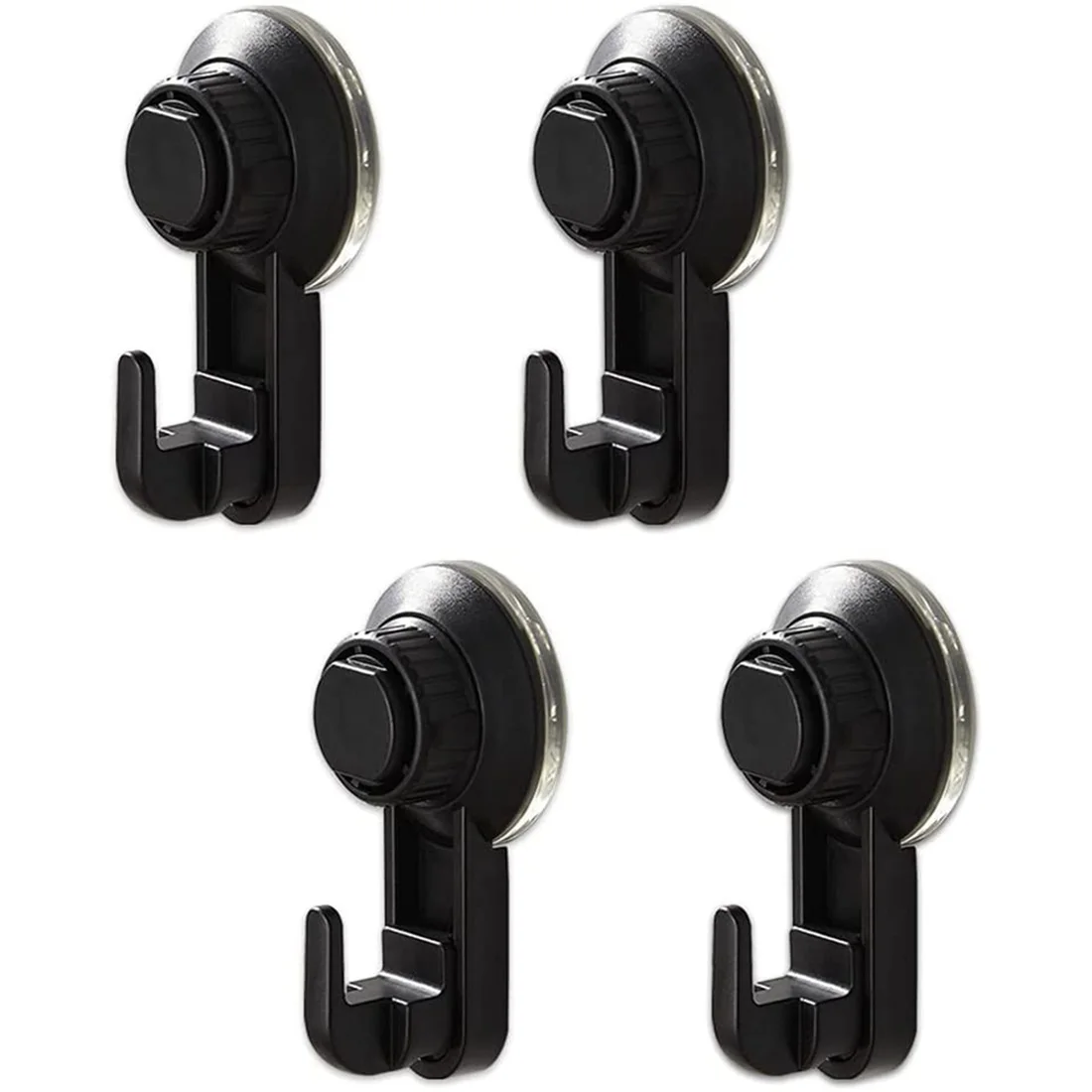 

4 Pack Vacuum Suction Cup Hooks,Powerful Suction Cup Towel Hooks for Window Glass Bathroom Kitchen Bathroom Shower,Black