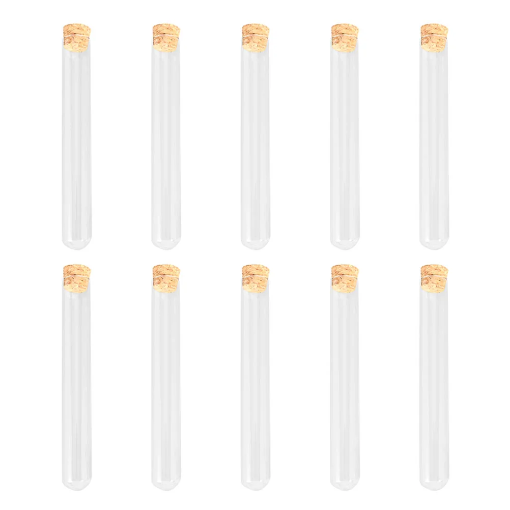 

10 Pcs Test Tube Halloween Beads Sample Bottles Centrifuge Vial Laboratory Tubes Cover Serological Wooden Glass Accessory Pipes