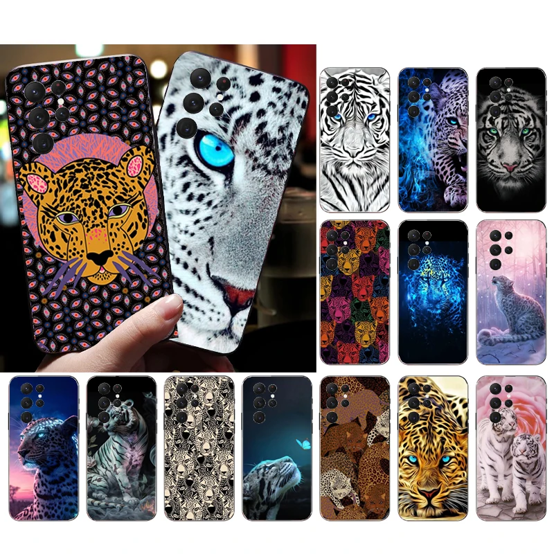 

Phone Case for Samsung Galaxy S23 S22 S21 S20 Ultra S20 S22 S21 S10 S9 Plus S10E S20FE leapord Tiger Animal Case