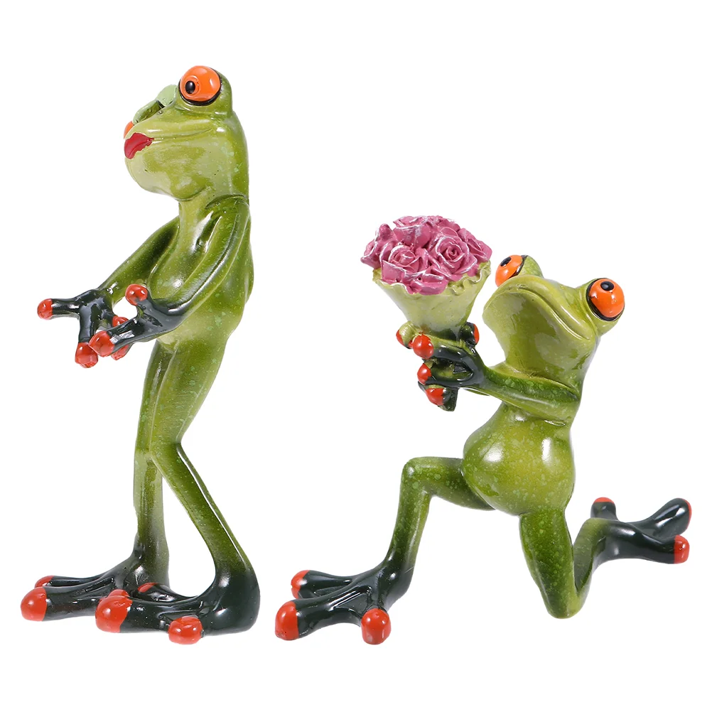 

Frog Garden Statue Decor Couple Figurine Sculpture Animal Frogs Resin Outdoor Statues Decoration Wedding Yard Car Ornaments