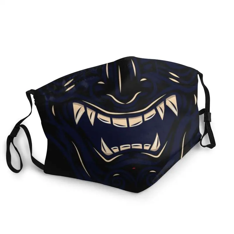 

Midnight Black Samurai Warrior Oni Face Mask Japanese Demon Devil Ninja Anti Haze Protection Cover Mask Respirator Mouth Muffle