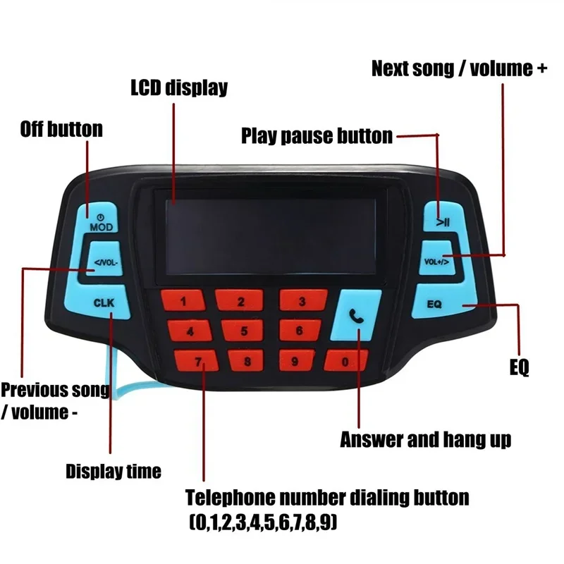 Bluetooth Мотоцикл Студия Аудио Скутер ATV Дистанционная сигнализация Динамик