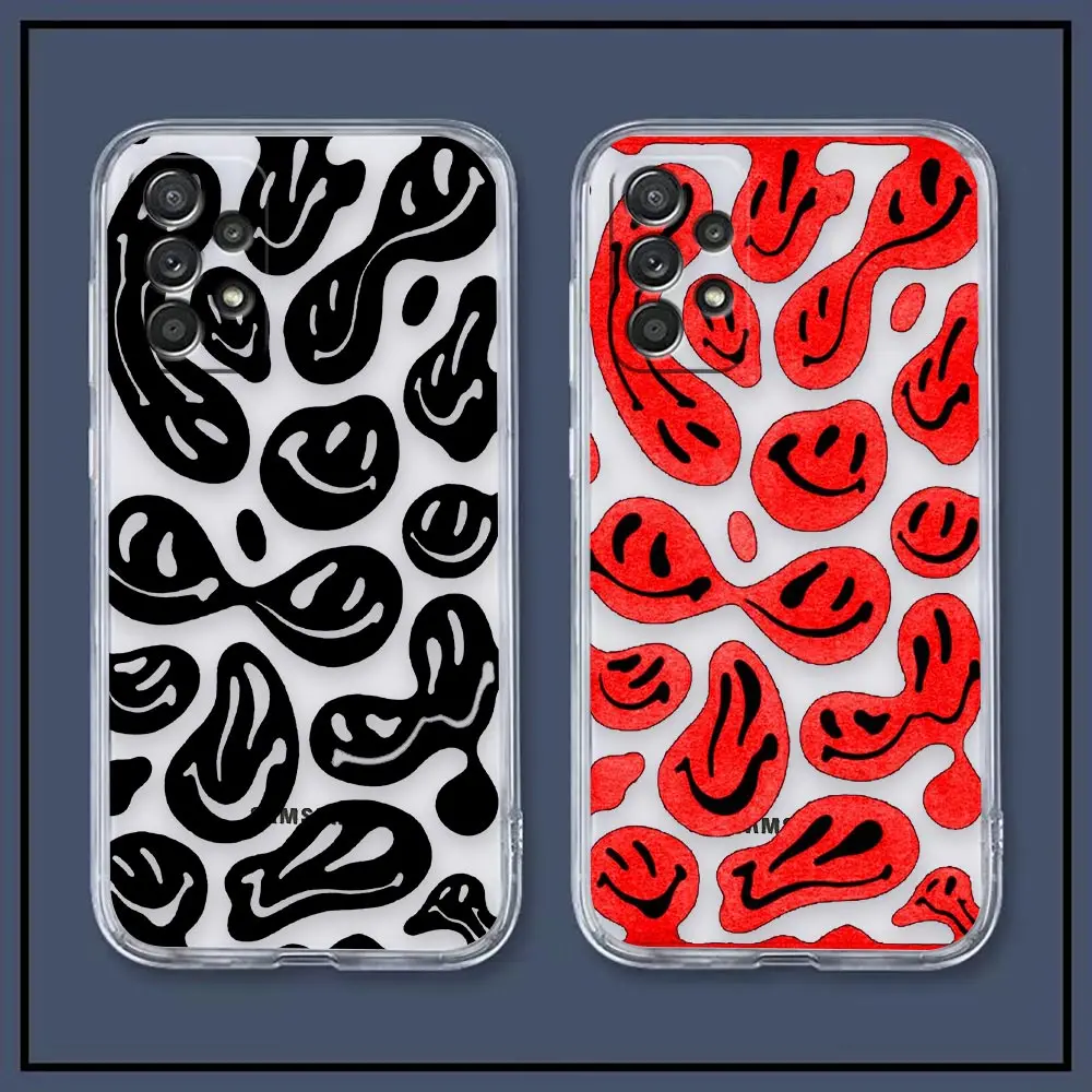 

Clear A73 Case For Samsung A81 A73 A72 A71 A53 A52 A51 A50 A50S A42 A32 A21 A30 A30S A23 A22 5G 4GCase Funny Cartoon Smiley Face