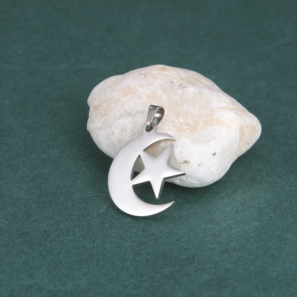 5pcs/Lot Stainless Steel Moon Star Charms For Jewelry Making Findings Whoelsale Necklace Earrings Diy Pendants Accessories