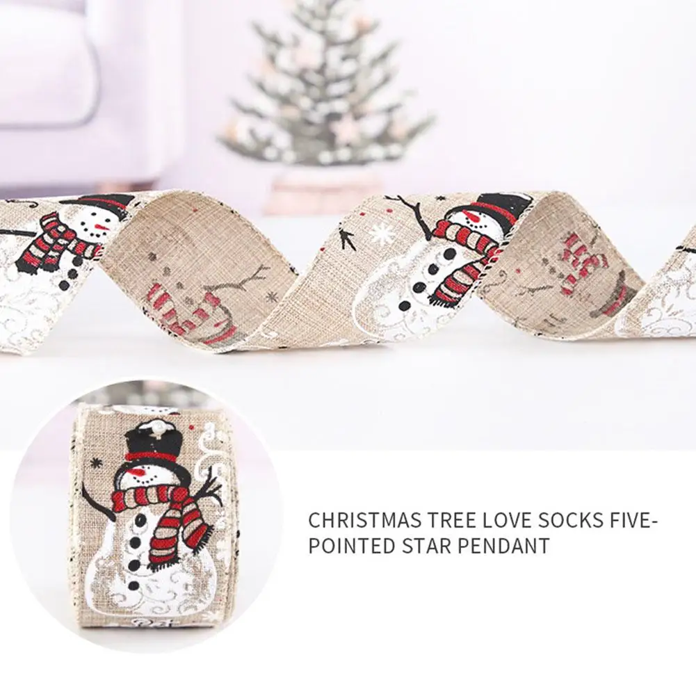 

200*5cm Christmas Ribbon Printed Christmas Polyester Ribbon For Handmade Outdoor Christmas Decoration DIY Design 2023 2024 K7Y2