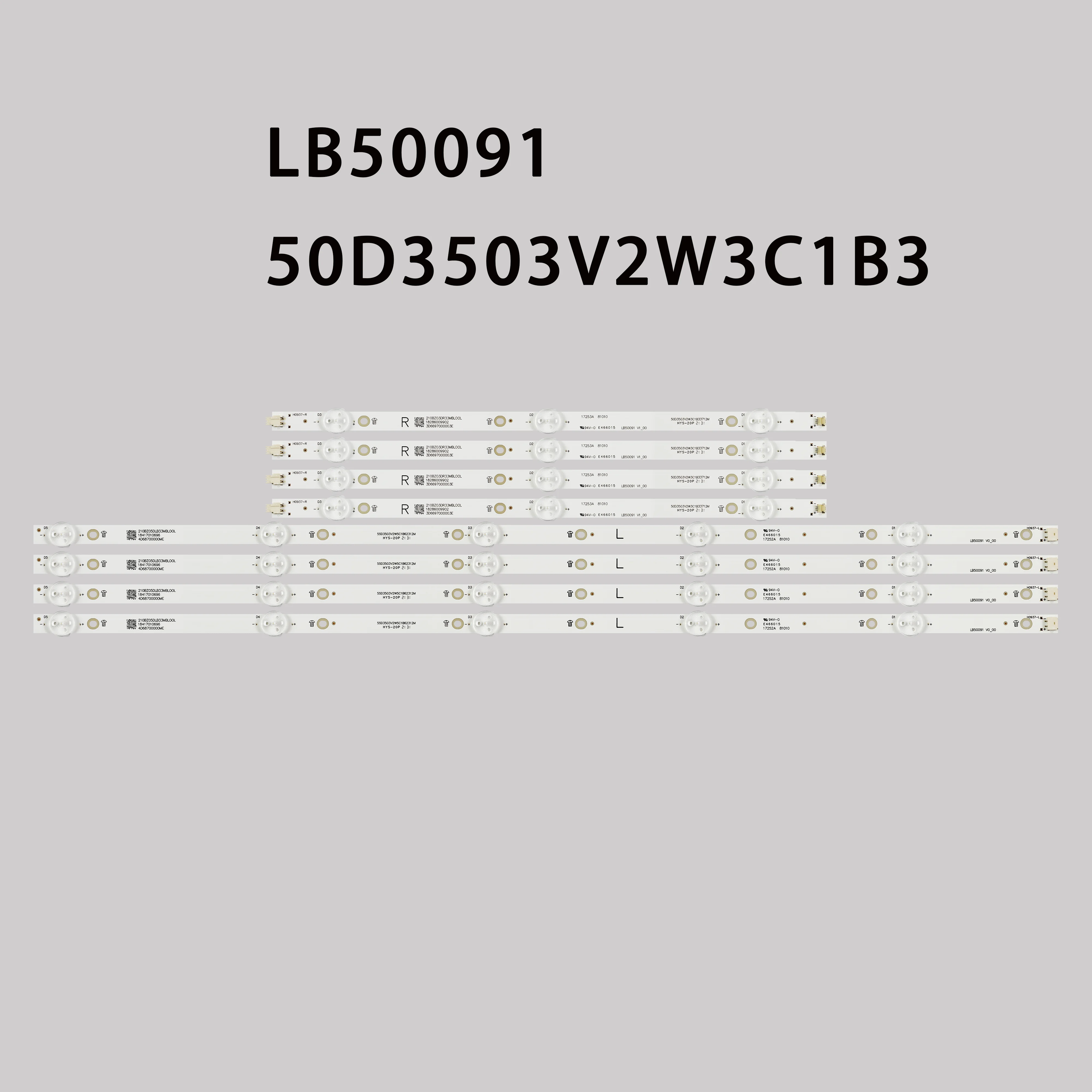 

8pcs/set LED backlight bar LB50091 V1_00 V0 For sharp LC-50LB601U NS-50DF710NA19 LB-PM3030-GJBBY504X8ABL2-L/R-T