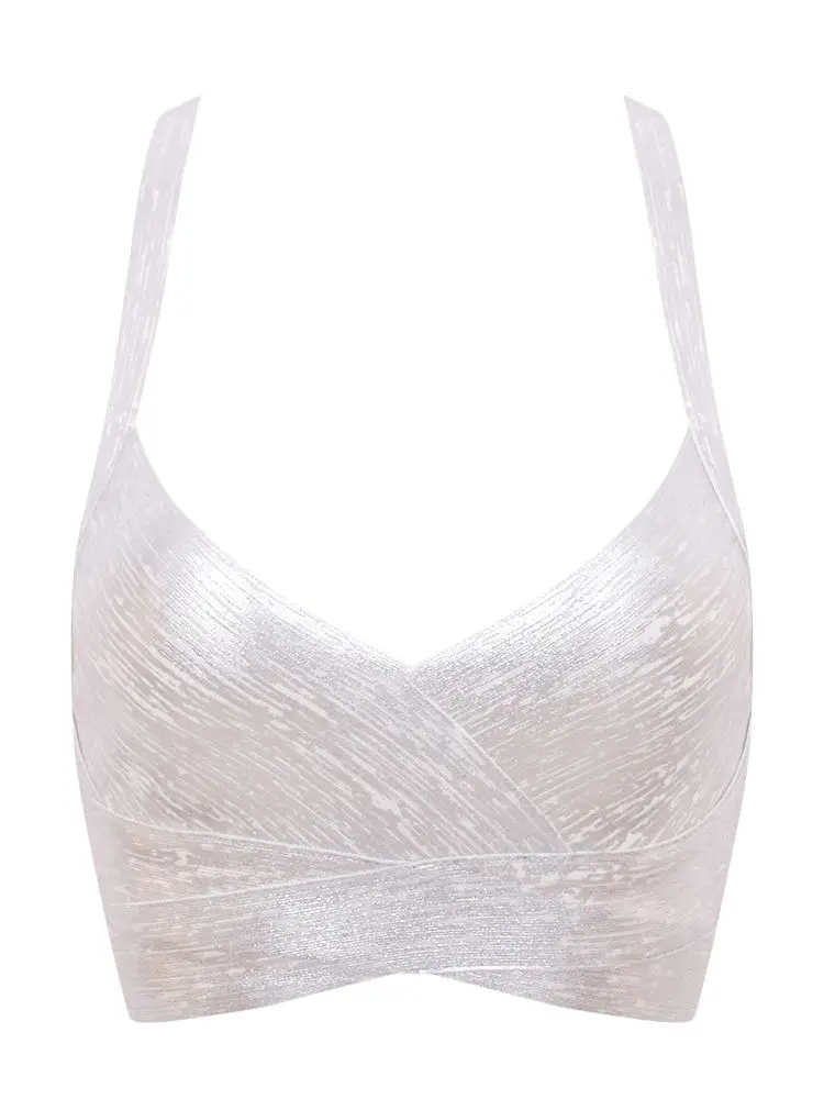 BEAUKEY сексуальный короткий металлический бандажный кроп-Топ HL женский жилет