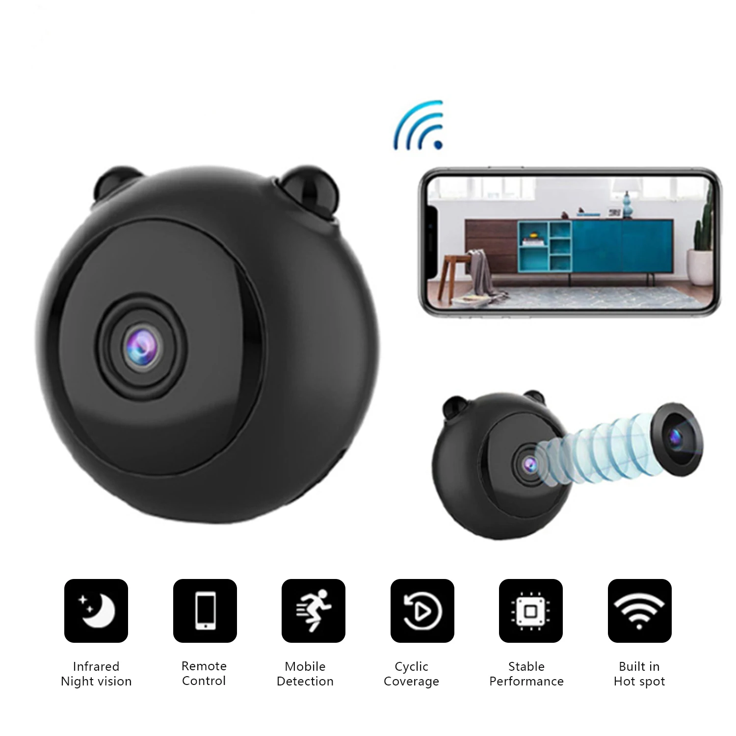 

2MP Full 1080P HD Wifi Camera Remote Monitoring Night vision panda Network IP wireless security surveillance home baby Camera
