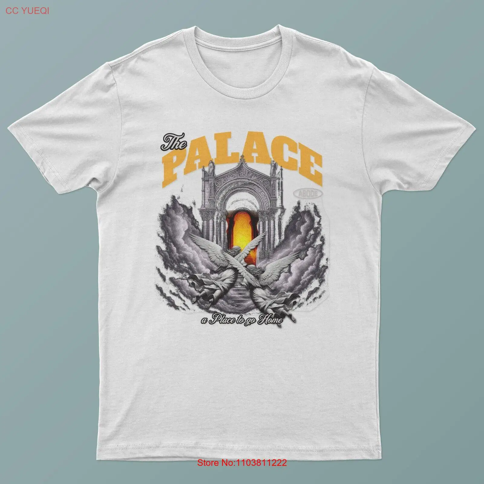 Духовная и художественная футболка с ангелами летающими в небо графика