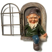 christmas decorations garden accessories dwarf resin crafts cartoon statue of the old man with white beard rustic home decor