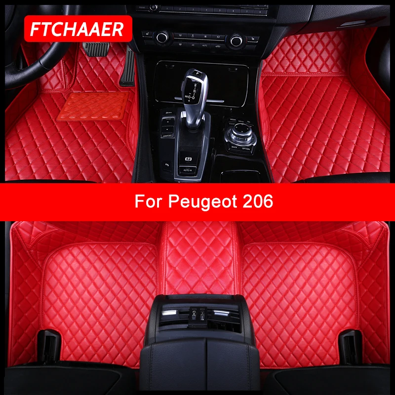 

FTCHAAER Custom Car Floor Mats For Peugeot 206 Auto Accessories Foot Carpet