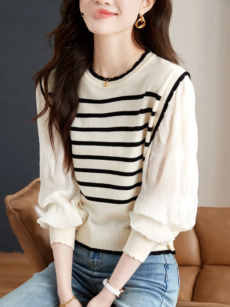 La Chabell вязаный цветной женский весенне-осенний 2024 новый дизайн Sense искусственный