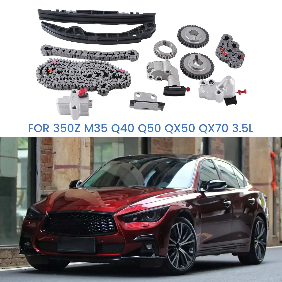 VQ35HR HJ-49175 Комплект цепи ГРМ для 350Z M35 Q40 Q50 QX50 QX70 3.5L