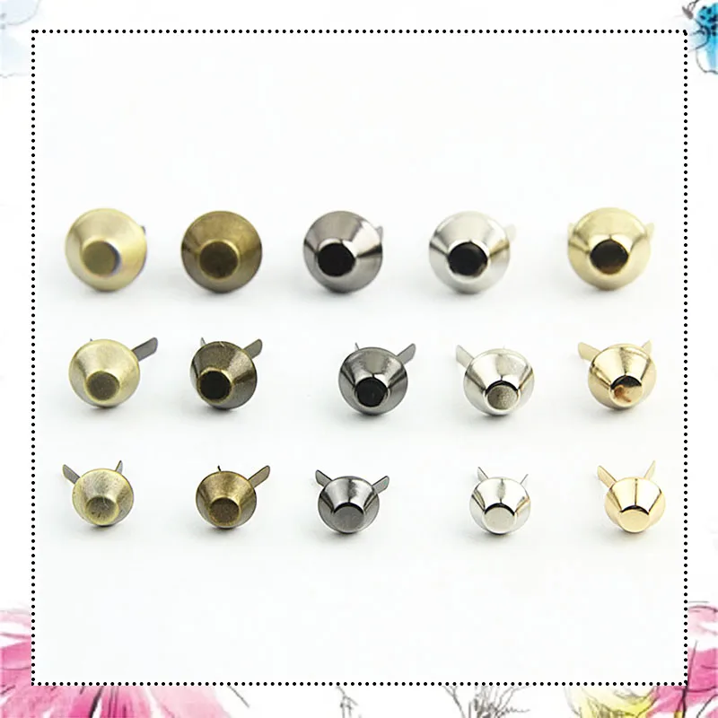 

1000Pcs/Pack 10/12/15mm Metal Buckle Caps Studs Two-Legged Fasteners Colored Bottom Nail for Bags Shoes DIY Hardware Accessories