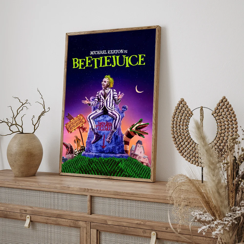 Classic Movie Beetlejuice Horror Comedy Anime Posters Sticky HD Quality Wall Art Retro For Home Kawaii Room Decor
