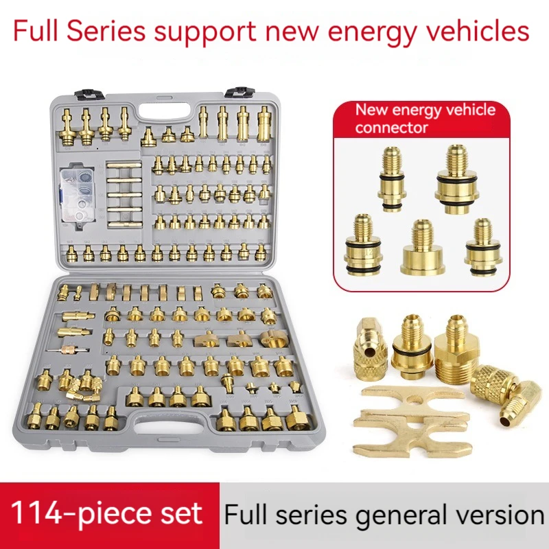 

Универсальный адаптер для проверки утечек автомобильного кондиционера, ремонтный комплект для обнаружения утечек, детектор утечек для Европы, Америки, Азии, автомобильные детали