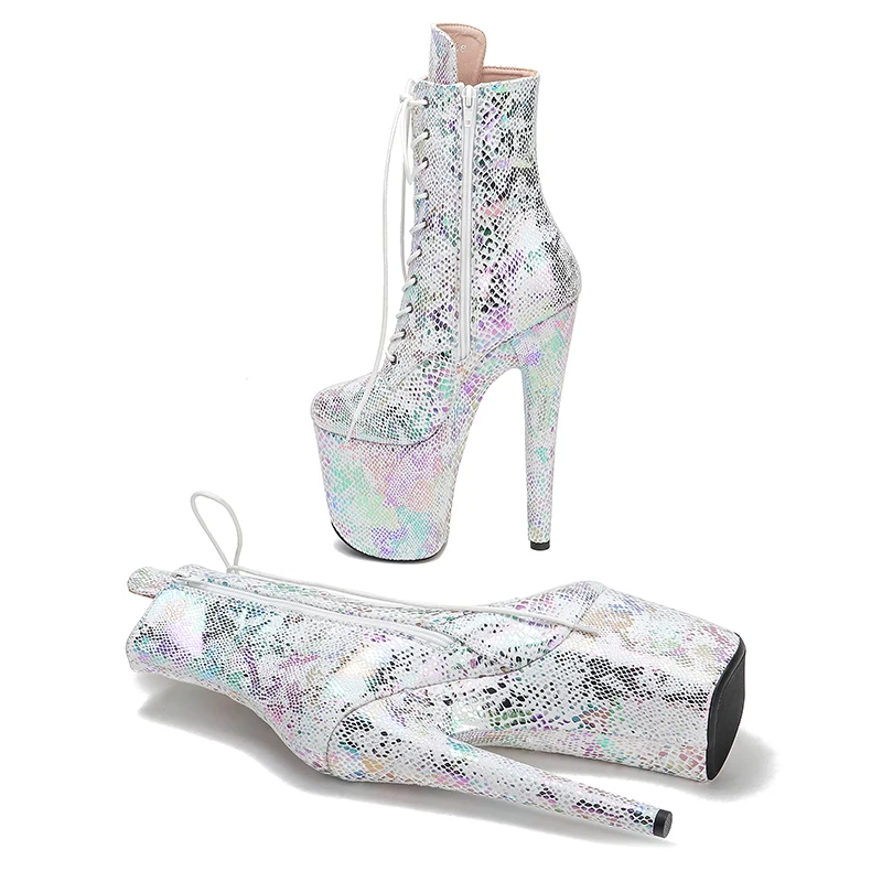 Leecabe  20CM/8inches Pole dancing shoes High Heel platform Pole Dance boot