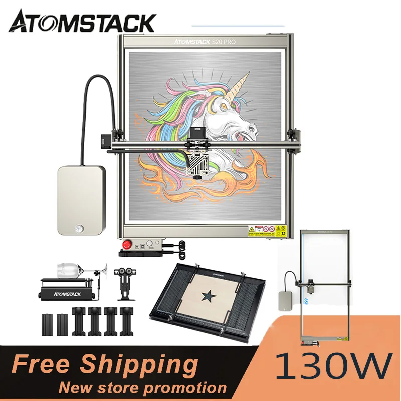 

ATOMSTACK X20 S20 Pro 130W Laser Engraving Machine Wifi Offline Control Metal Wood Glass DIY Marking Printer Cutter CNC Router