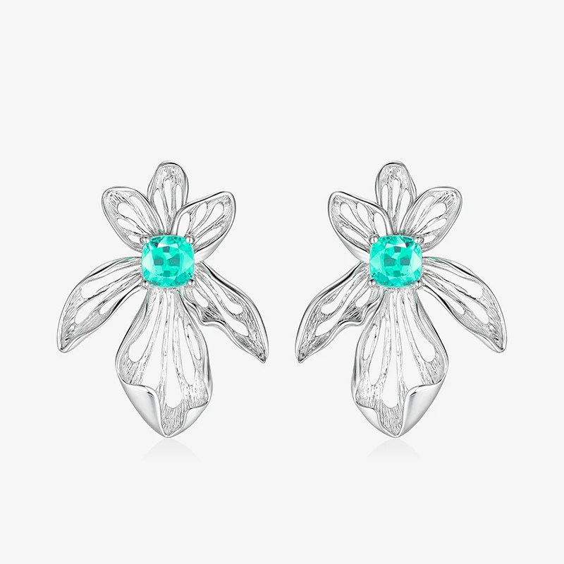 

Женские ажурные серьги-гвоздики с фианитом, серьги в форме цветка радужной оболочки, украшение для вечеринки, подарочные серьги